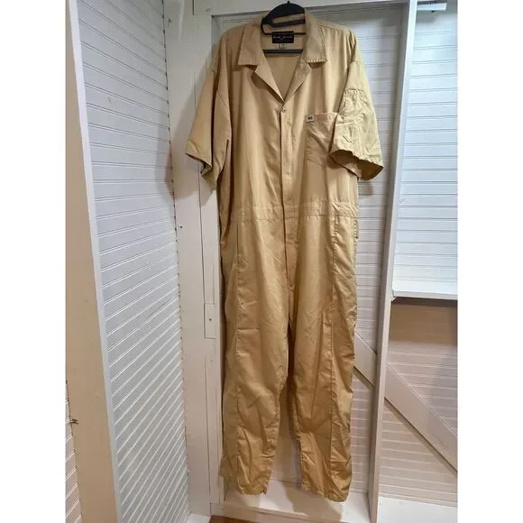 Vintage lightweight khaki coveralls size 3x - Picture 1 of 12